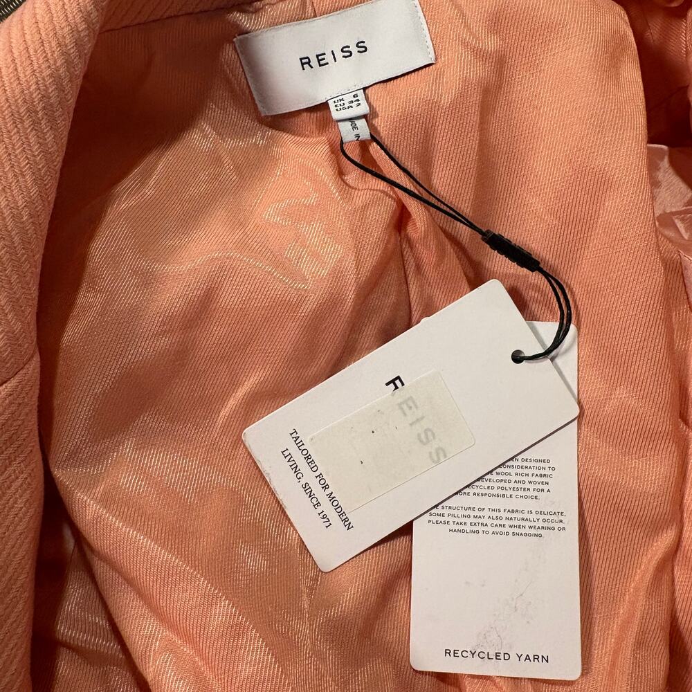 Reiss Logan Blazer 2 NWT Pink Jacket Academia Prep Career Old Money Luxury - Picture 11 of 12